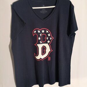 Boston Red Sox Ladies Size XXL Short Sleeves V-neck Loose Fit T-shirt